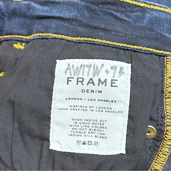 NWOT FRAME Le High Straight Distressed Jeans in Majesty Deep Blue. Size 27👖 - Picture 12 of 14